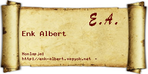 Enk Albert névjegykártya